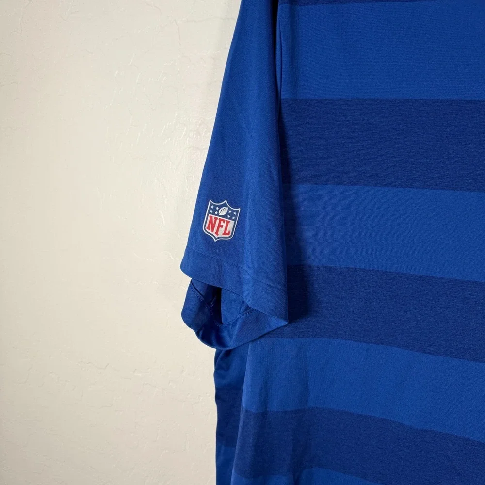 New York Giants Polo Shirt Mens 2XL Blue Team Issued NFL‎ Football Nike Dri Fit